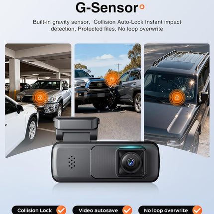 AINAVI Front Dashcam for Cars, Mini 2K Dash Camera, Dash Cam Built-in WiFi Wireless with APP Control, Hidden-Style Single Car Camera/WDR/Night Vision/G-Sensor/24H ParkingMode