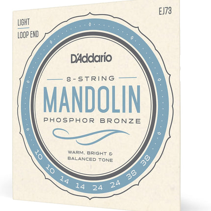Mandolin Strings, Phosphor Bronze, Light Gauge 10-38, 8-String Set, Pack of 1