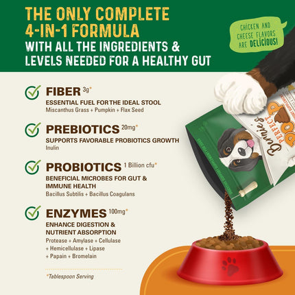 Perfect Poop Digestion & Health Supplement for Dogs: Fiber, Prebiotics, Probiotics, Enzymes Digestive, Hard & Soft Stool, Improved Health (4.2oz Cheddar Bag + 4.2 oz Chicken Bag, 4.2 oz Bundle)