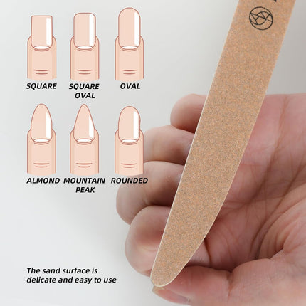 Aokitec 10 PCS Nail Files Professional, 100/180 Grit Double Sided Emery Boards, Nail Art Tools for Acrylic Natural Nails, Manicure Pedicure Tools for Home Salon Use