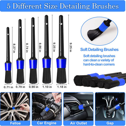 TTRCB 27Pcs Car Detailing Kit, Car Cleaning Kit, Car Detailing Brush Set, Drill Brush Set, Car Detailing Brushes, Car Wash Kit, Car Accessories, Car Cleaning Supplies for Interior, Exterior, Wheels