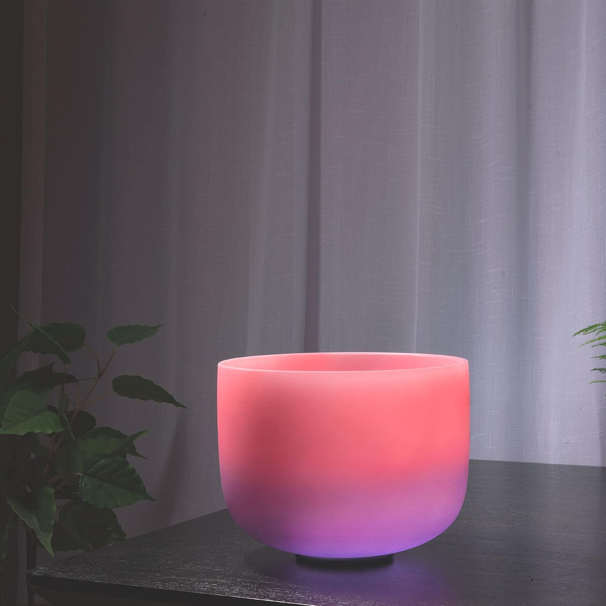 Pink Purple F Note Crystal Singing Bowl Heart Chakra 8 inch with Suede Mallet - photo 3