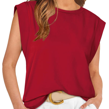 Cap Sleeve Tops for Women Summer Top Basic Tee Shirts Business Casual Tank Loose Fit 2026 Fashion