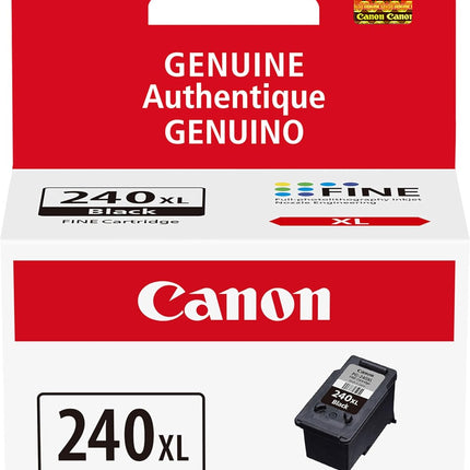 Canon PG-240 XL Genuine Black Ink Cartridge, Compatible with MG2120/3120/4120, MX512/432/472/372/392/522/532/452, MG2220/3220/4220/3520/3620, TS5120
