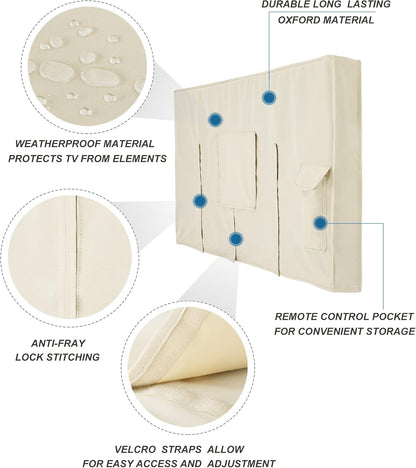 Outdoor TV Cover 28 to 32 inch Weatherproof, Cover Size 29''L x 19''H, Waterproof for Outside Flat - photo 3