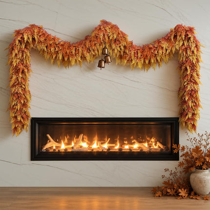 9Ft Christmas Cedar Garland, Real Touch Soft Greenery Christmas Decorations