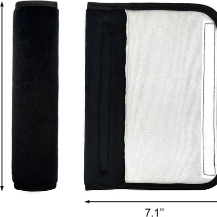 Car Seat Belt Covers for More Comfort, Universal Seatbelt Shoulder Pad Set and Seat Cushion Interior Accessories, Compatible with All Cars and Backpacks (Black)