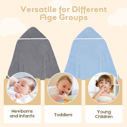Hooded Towel for Newborn, 2 Pack Soft Coral Fleece Baby Towels