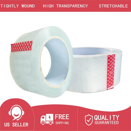 POLYSELLS 2.7 Mil Clear Packing Tape 6 Rolls, 1.88" x 60 Yards Per Roll, Heavy Duty Sealing Tape for Moving, Packaging, Storage & Industrial Sealing