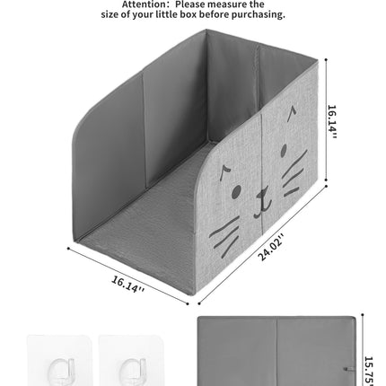 Waterproof Cat Litter Box Enclosure Splash Guard with Removable Mat, Cat Box Enclosure with 2 Hooks for Scoop, Anti-Leakage, Dust Control, Easy to Clean-24.02 x 16.14 x 16.14 inches