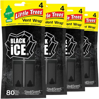 Car Air Freshener | Vent Wrap Provides Long Lasting Scent, Invisibly Fresh | 16 Air Fresheners | Black Ice