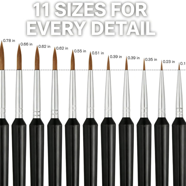 Detail Paint Brushes, 11Pcs Detail Brush Set, Miniature Paint Brushes