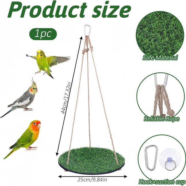 Large Bird Foraging Mat Toys, Bird Grass Hammock Swing Mat for Parrot