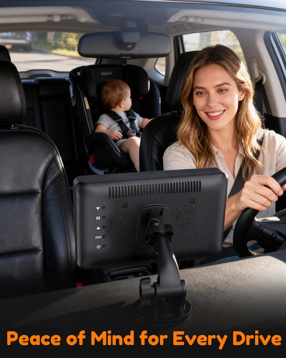 HD Baby Camera for Car 7.2-Inch: 3X Larger View, 5-Min USB Easy to Install, 1080P Auto Night Vision  - photo 3
