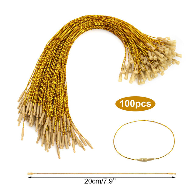 100pcs Christmas Ornament Hanger Strings Snap Fastener Tag Cord Ties