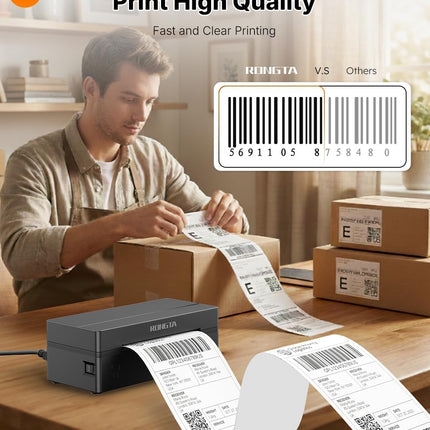 Rongta Bluetooth Thermal Shipping Label Printer, Wireless 4x6 Label Printer for Shipping Packages&Small Business, Compatible Windows/Mac/Android/iOS, Support USPS, UPS, Etsy, Shopify, RP425