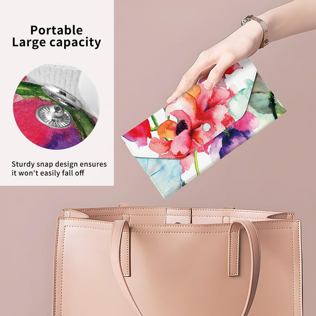 PU Leather Cash Envelopes Wallet, Reusable Money Savin Wallet
