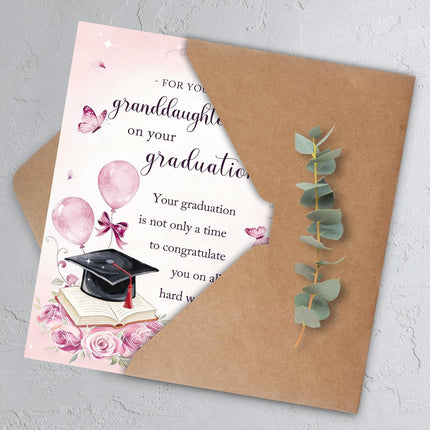 Granddaughter Graduation Card, Inspirational Graduation Cards Gift for Granddaughter, High School & College Graduation Card for Granddaughters