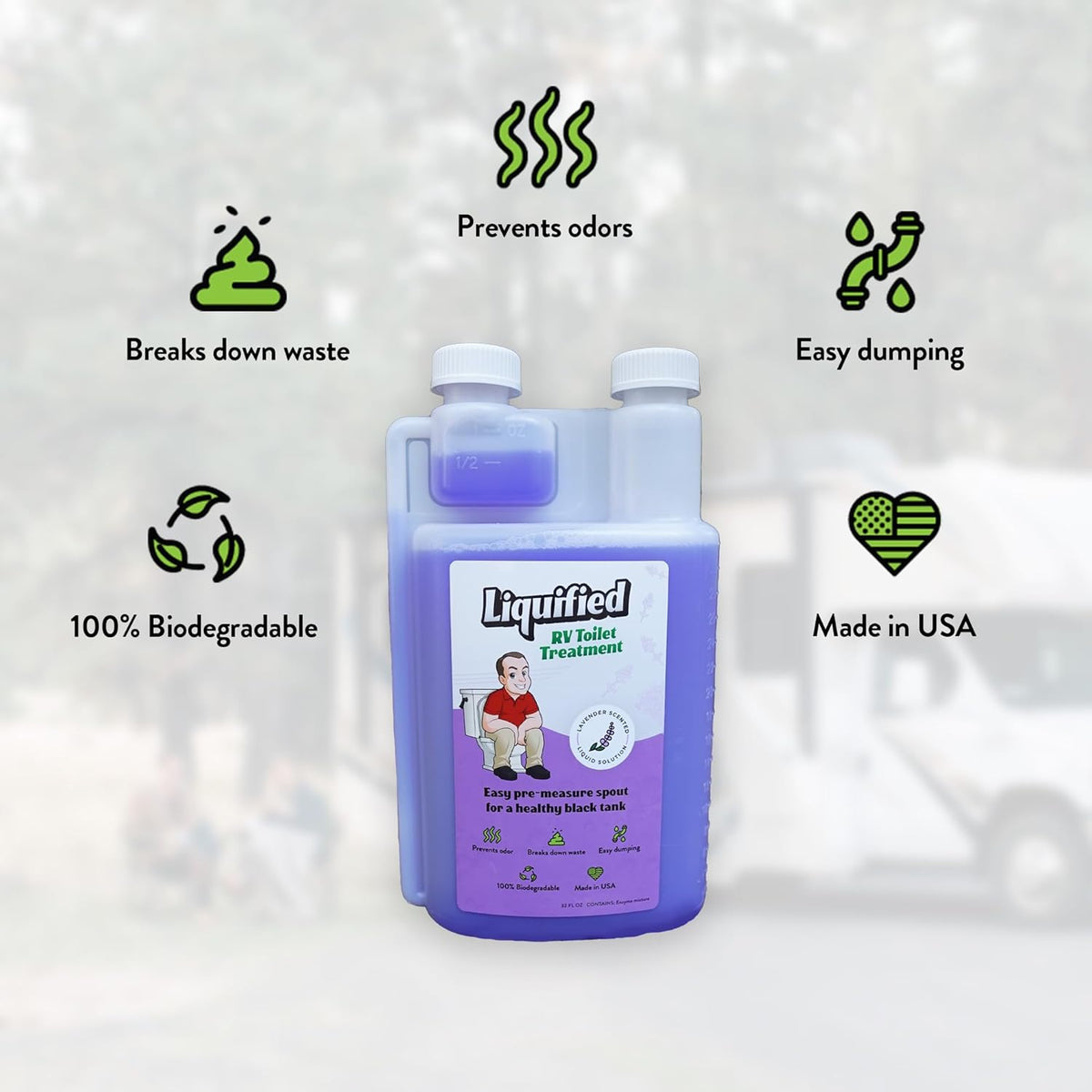 RV Toilet Treatment - Black Holding Tank Digester - Odor Eliminator - Lavender Scent (Lavender, 16oz) - photo 3