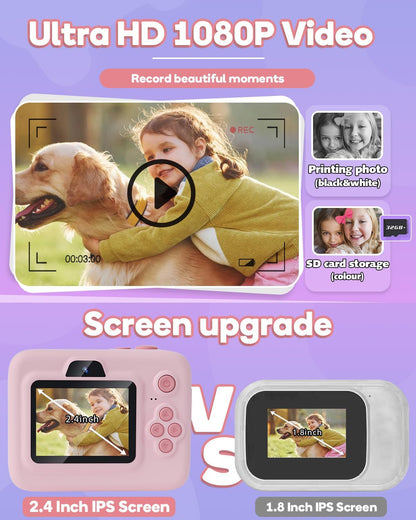 Pink 1080P Kids Instant Print Camera - photo 4