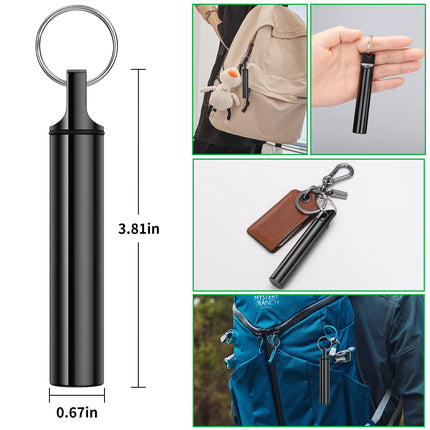 Porta Palillos Metálico Portátil Caja 3 Piezas, Estuche Impermeable de Bolsillo para Palillos con Llavero para Aire Libre Picnic y Camping Bolso de Viaje Estuche para Herramienta de Remoción de Cerumen y Hisopos de Algodón
