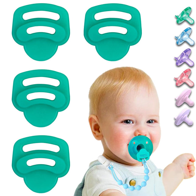 Silicone Pacifier Clip Adapter Ring for Philips Avent Soothie, 4 Pack 100% Food-Grade Silicone Binky Clips Holder