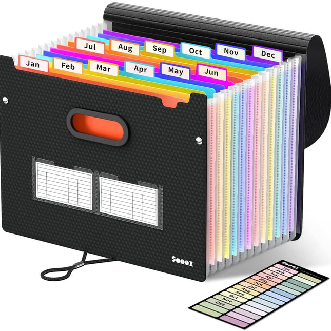 Upgraded Accordion File Organizer, Expanding File Folder with Deeper