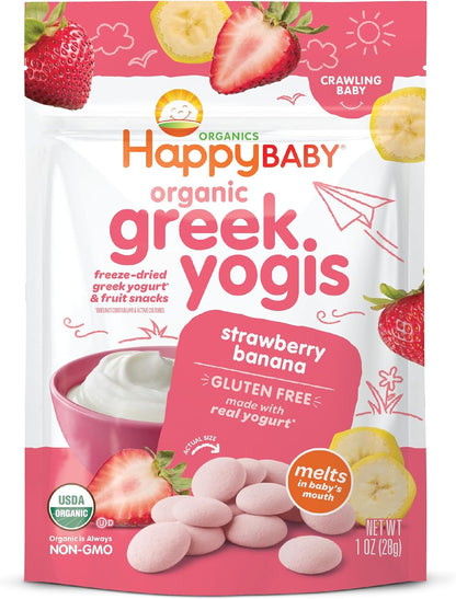 Organic Greek Yogurt & Fruit Baby Snack Drops, Strawberry & Banana, 1 oz