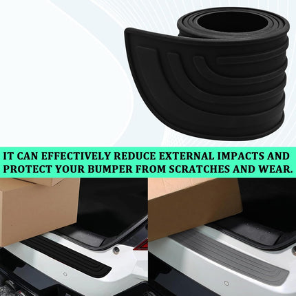 Car Rear Bumper Protector, 41 x 3.4 Inch Universal Anti-Scratch Rubber Rear Bumper Guard, Non-Slip Trimmable Trunk Sill Protector, Automotive Exterior Accessories for Cars SUV Truck (Black)