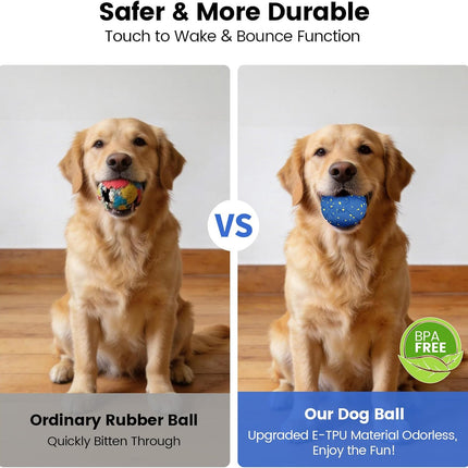 Invengo Interactive Dog Ball, Automatic Rolling Dog Toys with 3 Play Modes, E-TPU Material Dog Balls, IP65 Waterproof Interactive Dog Toys for Medium Dogs(Blue)