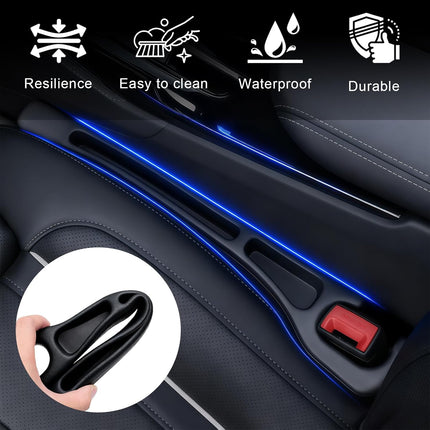 Car Seat Gap Filler Organizer 2 PCS Black Universal Seat Gap Plug Blocker Anti-Drop Console Catcher Phone Keys Storage for Car Truck SUV Auto Accessories Style2