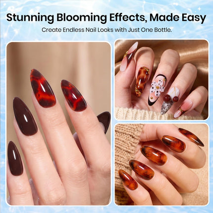 Gel blooming 15 ml esmalte en gel UV transparente para nail art de uñas tortuga