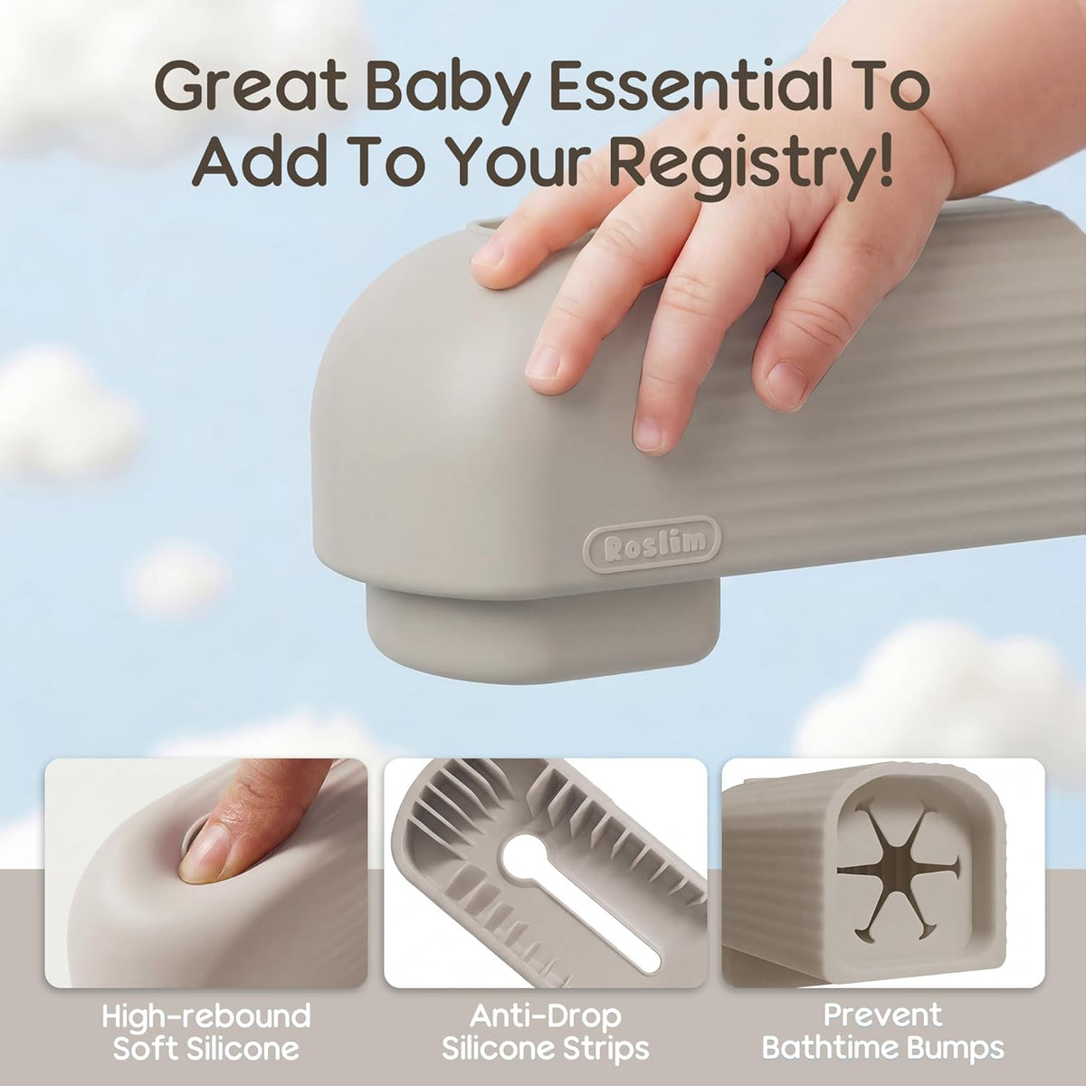 Silicone Baby Bathtub Spout Cover, Upgraded Faucet Protector for Kids - photo 2