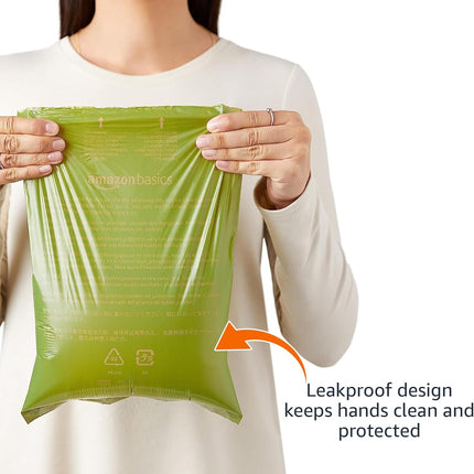 Amazon Basics Premium Leak Proof Dog Poop Bags with Dispenser and Leash Clip, Brazilian Mango Scented, 13" x 9", 270 Count (18 Rolls of 15), Easy-Tear