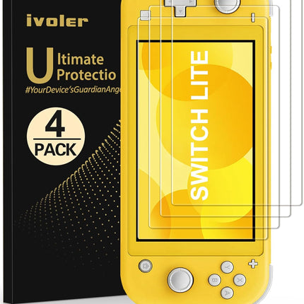 ivoler [4 Pack Screen Protector Tempered Glass for Nintendo Switch Lite, Transparent HD,High Definition,Clear Anti-Scratch with Anti-Fingerprint Bubble-Free Fit Switch Lite 2019