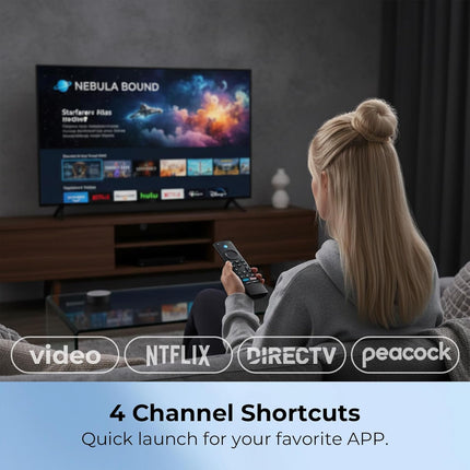 Replacement Remote for Fire Smart TV, Compatible with Insignia Toshiba TCL Hisense Fire Smart TV, Simple Setup, Voice Control, 1-Year Warranty - Not for Roku OS