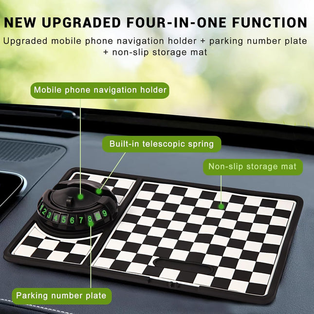 Multifunction Car Anti-Slip Mat, Rotatable Anti Skid Car Dashboard Pad with