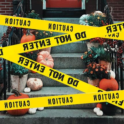 1.9inch x 82Feet Halloween Decorations Caution Tape Roll Halloween Caution Tape Halloween Tape Scary Warning Tape for Halloween Party Decorations Indoor Outdoor