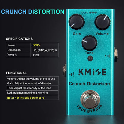 Crunch Distortion Electric Guitar Effects Pedal Mini Single Type DC 9V True Bypass - photo 5
