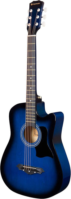 38 inch blueburst beginner acoustic guitar kit,bundle with a strap