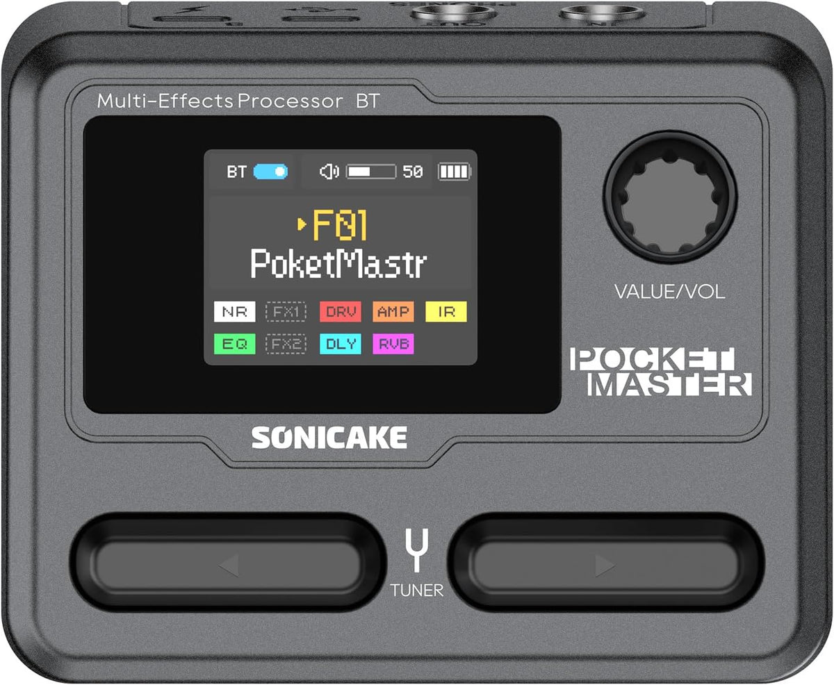 Portable Multi Effects Pedal, 100+ Built-in Guitar/Bass/Acoustic Effects, Amp Modeling, IR Cabinets Simulation, Stereo
