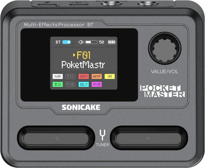 Portable Multi Effects Pedal, 100+ Built-in Guitar/Bass/Acoustic Effects, Amp Modeling, IR Cabinets Simulation, Stereo