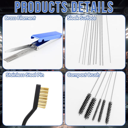 9Pcs Carburetor Cleaning Tool, Carb Jet Cleaning Kit & Welding Tip Cleaner with Stainless Steel Needles, Brushes & Hooks for Motorcycle ATV Chainsaw & Welder Professional
