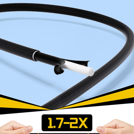 Lucky Straps 48" Black Adjustable Carabiner Bungee Cords with Hooks, 8 Pack