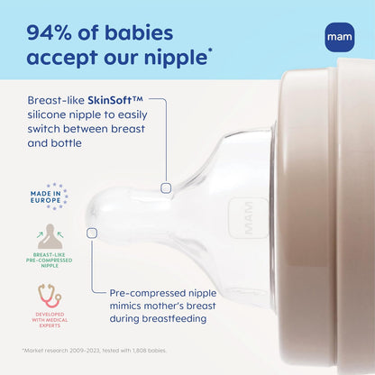 4.5oz Anti-Colic Wide Neck Vented Baby Bottle, Extra Slow Flow Breastfeeding-Like Silicone Nipple - photo 4