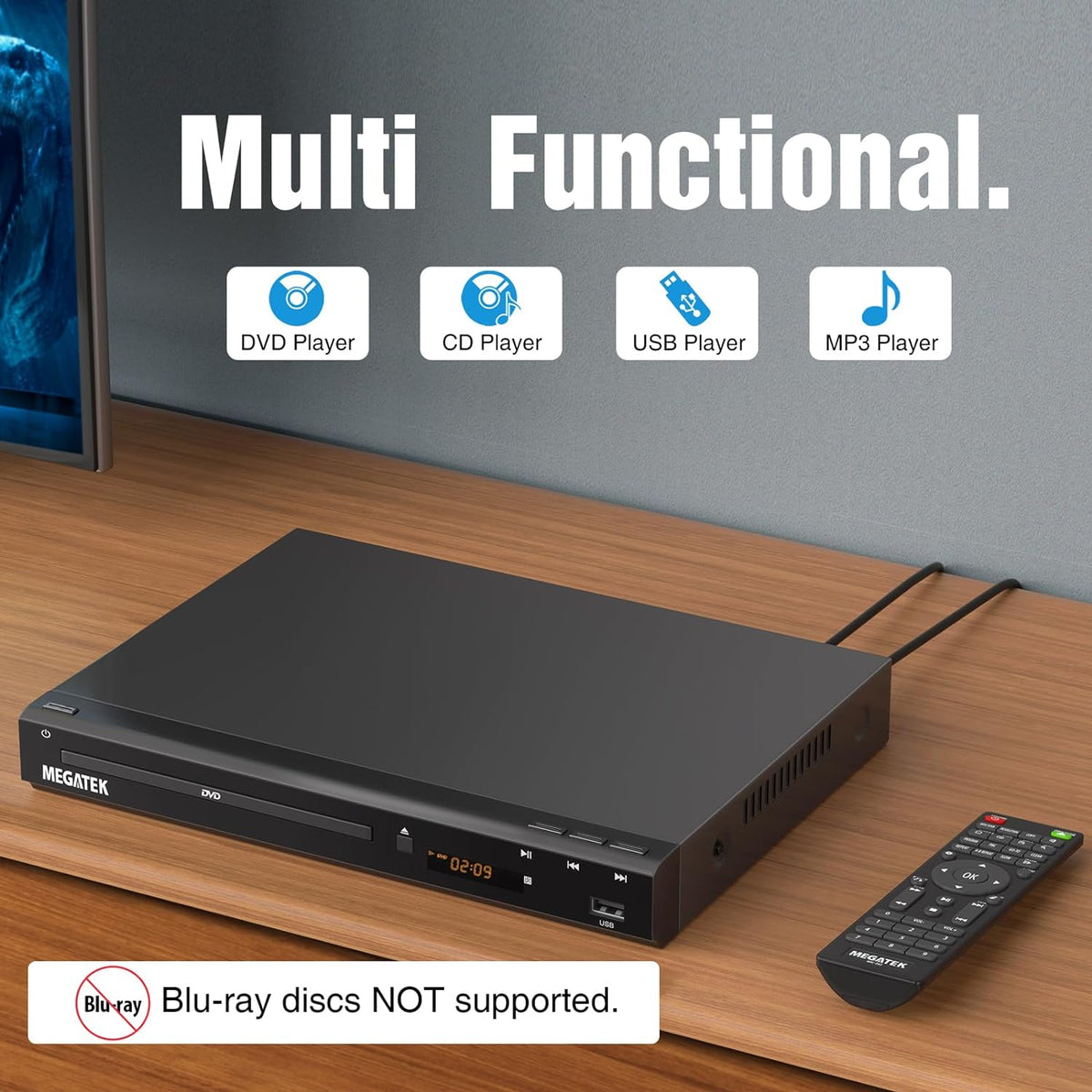 Region-Free HDMI DVD Player for TV with USB Port - photo 2