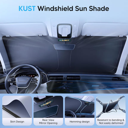 KUST Windshield Sun Shade for BMW X1 E84 Accessories 2011 2012 2013 2014 2015 Custom Fit Sunshade Foldable Sun Visor Protector Blocks UV Rays Keep Your Car Cooler