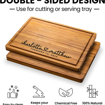 Personalized Wood Engraved Cutting Board - Valentines Day Gifts for Her - Unique Present for Wedding, Anniversary, Housewarming, Birthday, Holiday, or Romantic Gift Idea for Friends, Family, Mom, Dad