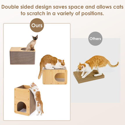 Cardboard Cat Scratcher House, 17-Inch Cat Scratch pad, Brown