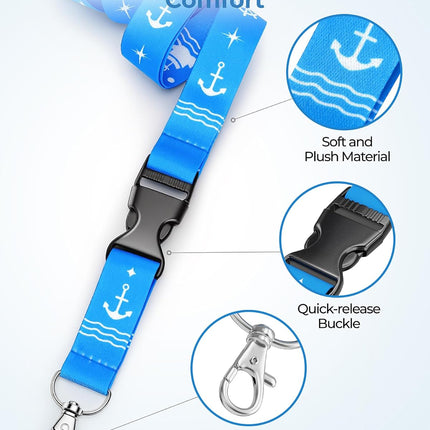 Cruise Lanyard for Ship Cards, 5 Pack Cruise Ship Lanyards with Waterproof ID Badge Holders & Detachable Buckle, Cruise Essentials 2026 for Carnival, Royal Caribbean, MSC, NCL